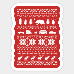 California Christmas Holiday Sweater Design Sticker